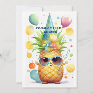 Festividades Cartão de Aniversário de Abacaxi Tropical