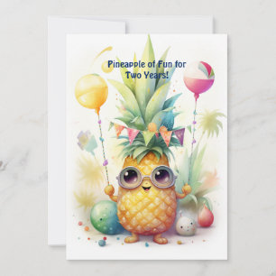 Festividades Cartão de Aniversário de Abacaxi Tropical