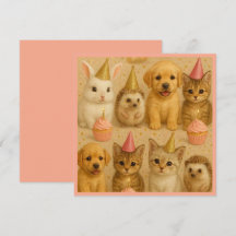 Cartão de aniversário de animais bebês!