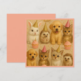 Festividades Cartão de aniversário de animais bebês!