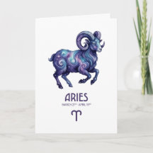 Cartão de Aniversário de Áries