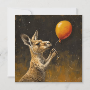 Festividades Cartão de aniversário de balão canguru caprichoso
