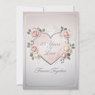 Festividades Cartão de Aniversário de Casamento de 25 Anos Eleg