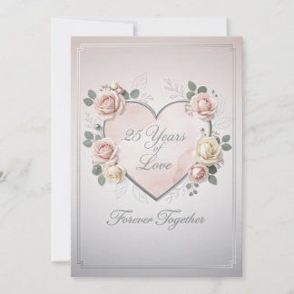 Festividades Cartão de Aniversário de Casamento de 25 Anos Eleg