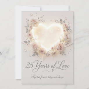 Festividades Cartão de Aniversário de Casamento de 25 Anos Eleg