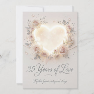 Festividades Cartão de Aniversário de Casamento de 25 Anos Eleg