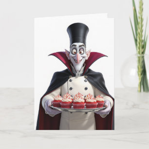Festividades Cartão de Aniversário de Chef Vampiro Engraçado