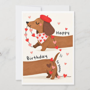 Festividades Cartão de Aniversário de Dachshund Engraçado - Cac