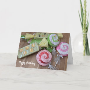Festividades Cartão de Aniversário de Doces e Pirulitos