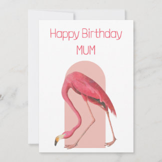 Festividades Cartão de aniversário de flamingo cor-de-rosa vítr