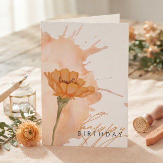 Festividades Cartão de aniversário de flor elegante moderno