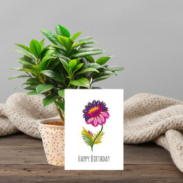 Festividades Cartão de aniversário de flor isolada