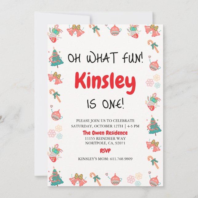 Festividades Cartão de Aniversário de Foto de Natal (Frente)