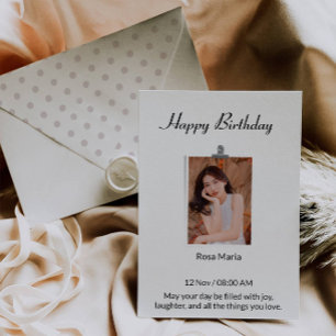 Festividades Cartão de Aniversário de Foto Personalizado