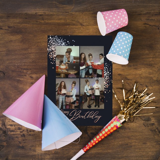 Festividades Cartão de Aniversário de Fotos de Aniversário Glit (Criador carregado)