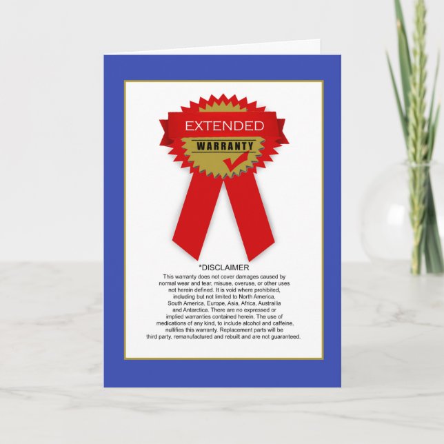 Festividades Cartão de aniversário de garantia estendida engraç (Frente)
