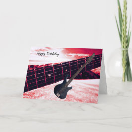 Festividades Cartão de Aniversário de Guitarra Elétrica Quente