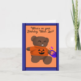 Festividades Cartão de Aniversário de Halloween Teddy Truque ou