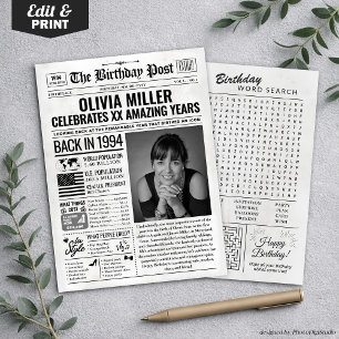 Festividades Cartão de aniversário de jornal de 1994, Trend