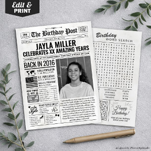 Festividades Cartão de aniversário de jornal de 2016, Trend