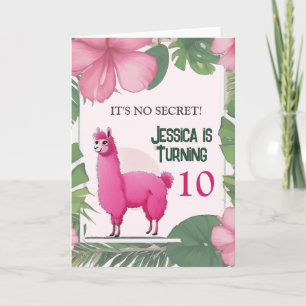 Festividades Cartão de Aniversário de Lama Feliz e Rosa