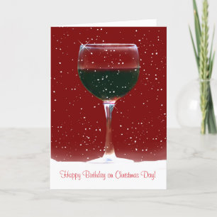 Festividades Cartão de Aniversário de Natal de Vinho