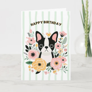 Festividades Cartão de Aniversário do Boston Terrier