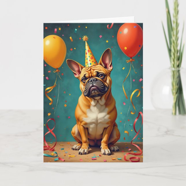 Festividades Cartão de Aniversário do Partido Pooch - Engraçado (Frente)