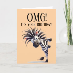 Festividades Cartão de Aniversário do Tema Zebra Engraçado