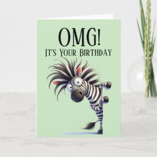 Festividades Cartão de Aniversário do Tema Zebra Engraçado