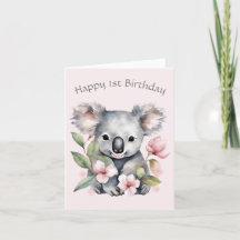 Cartão de Aniversário do Urso Koala Personalizado