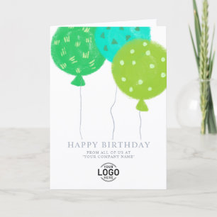Festividades Cartão de Aniversário Empresarial com Balões Verde