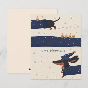 Festividades Cartão de aniversário engraçado do Dachshund Prese