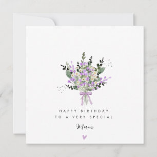 Festividades Cartão de Aniversário Especial da Mamãe com Buquê