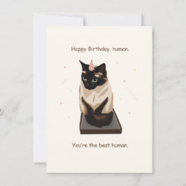 Festividades Cartão de Aniversário Feliz de Gato Simamês