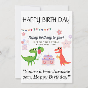 Festividades Cartão de Aniversário Feliz do Dinosaur