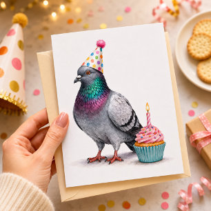 Festividades Cartão de Aniversário Feliz do Pombo Engraçado