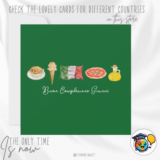 Festividades Cartão de Aniversário Feliz Italiano, Cartão Buon  (Criador carregado)