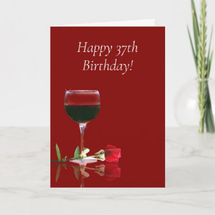 Festividades Cartão de Aniversário Feliz para o 37.º Vinho, na 