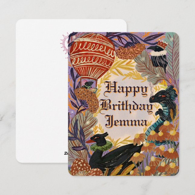 Festividades Cartão de Aniversário Feliz Personalizado Natureza (Frente/Verso)