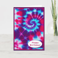 Cartão de Aniversário Feliz Tie Dye