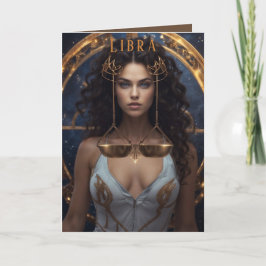 Festividades Cartão de Aniversário para a Mulher Libra
