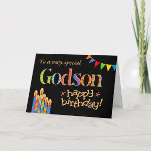 Festividades Cartão de aniversário para o Godson, a estamenha