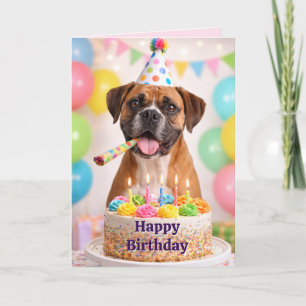 Festividades Cartão de Aniversário para Sobrinha com Cachorro B