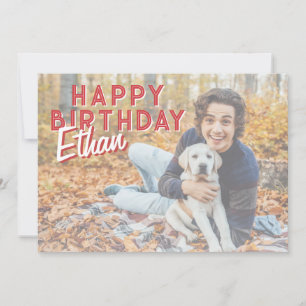 Festividades Cartão de aniversário personalizado com foto para