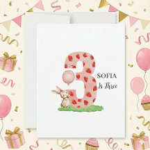 Cartão de Aniversário Personalizado de Coelhinho p
