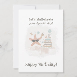 Festividades Cartão de Aniversário Personalizado de Starfish