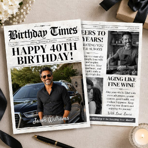 Festividades Cartão de Aniversário Personalizado, Jornal de Fot