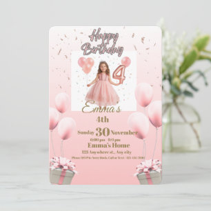 Festividades Cartão de Aniversário Personalizado para Meninas
