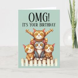 Festividades Cartão de Aniversário Tema Gatinho Fofo